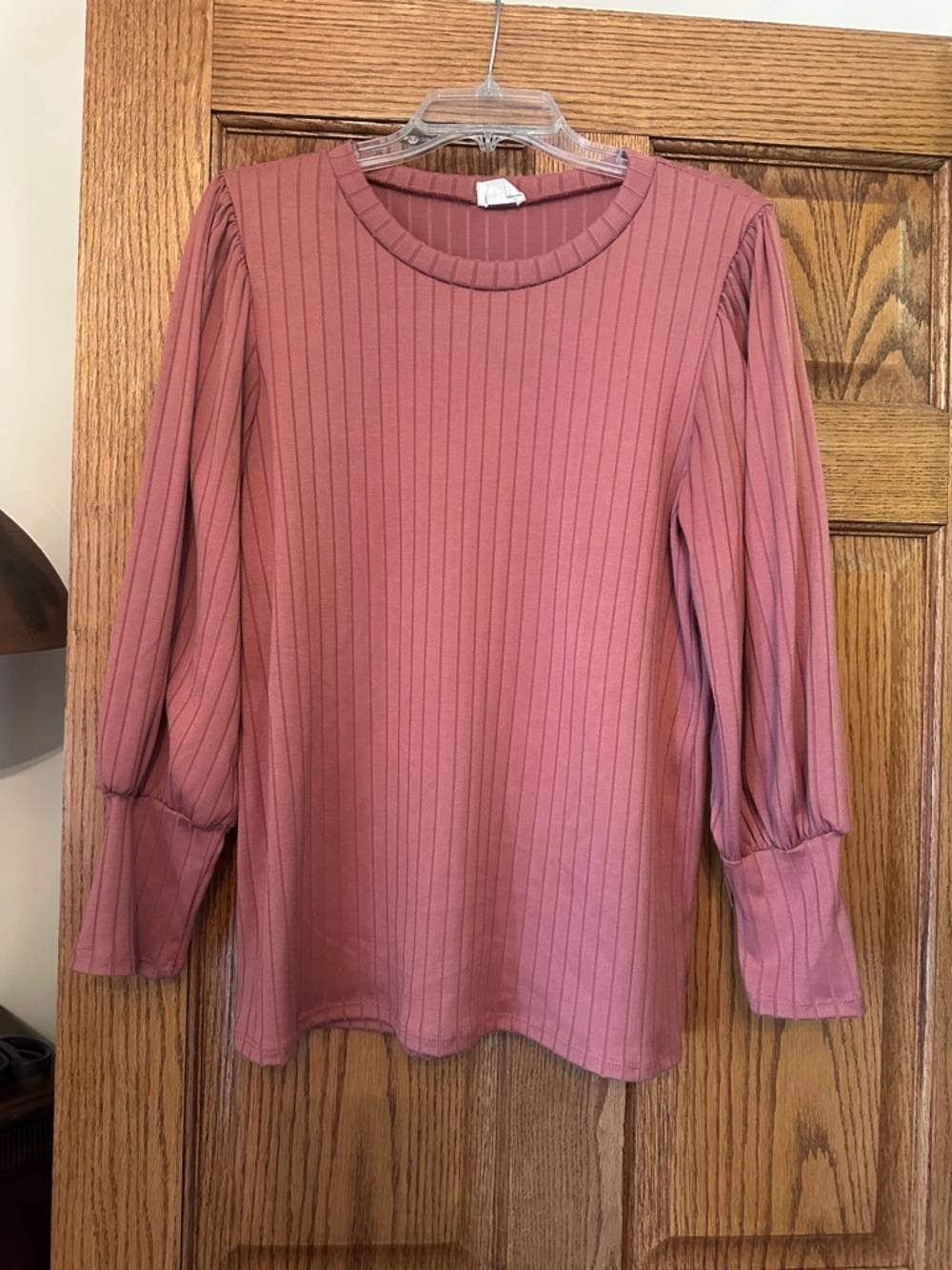 Lovely Melody Ribbed Long Sleeve Top in Dusty Rose